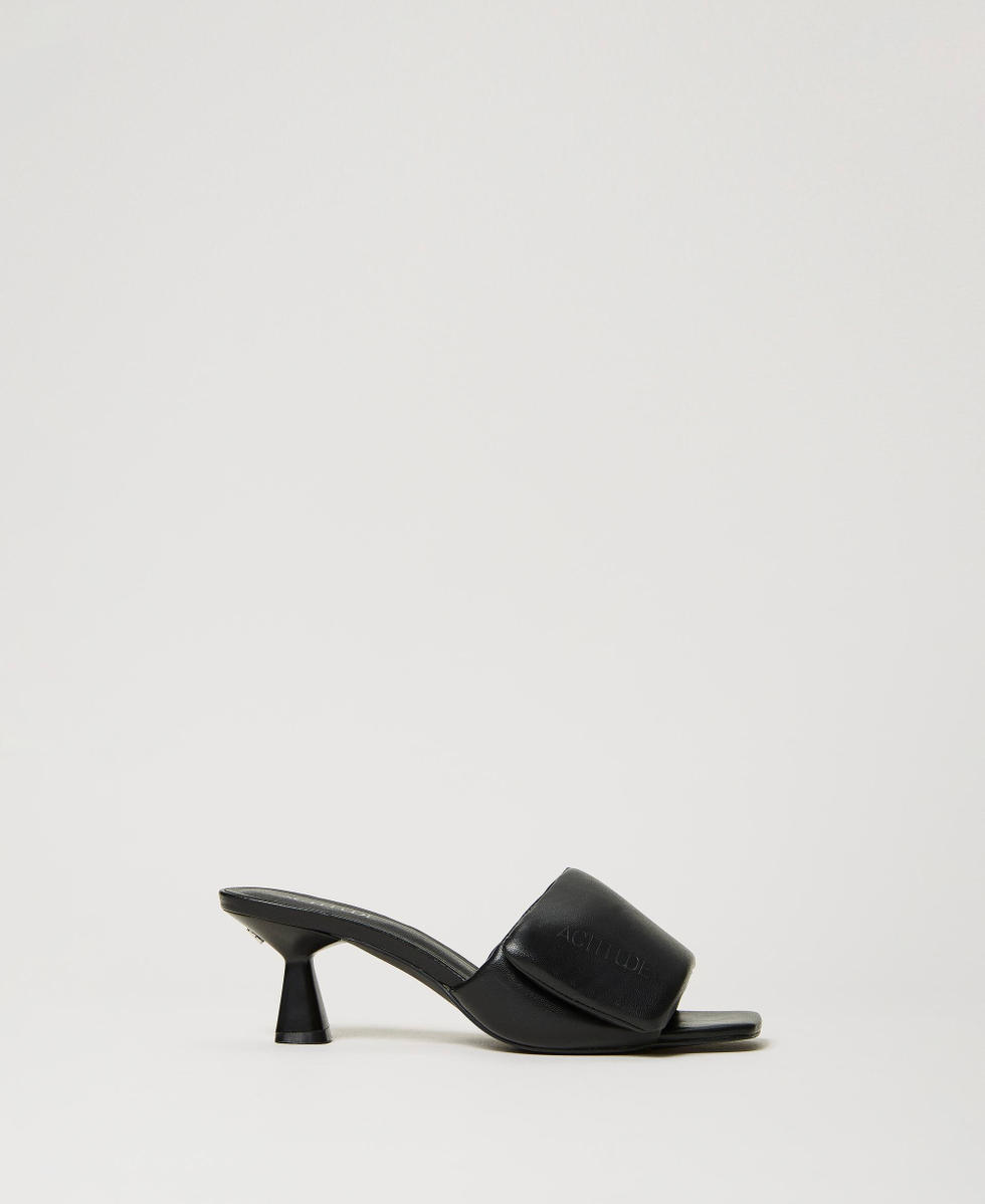 Mules with puffy band