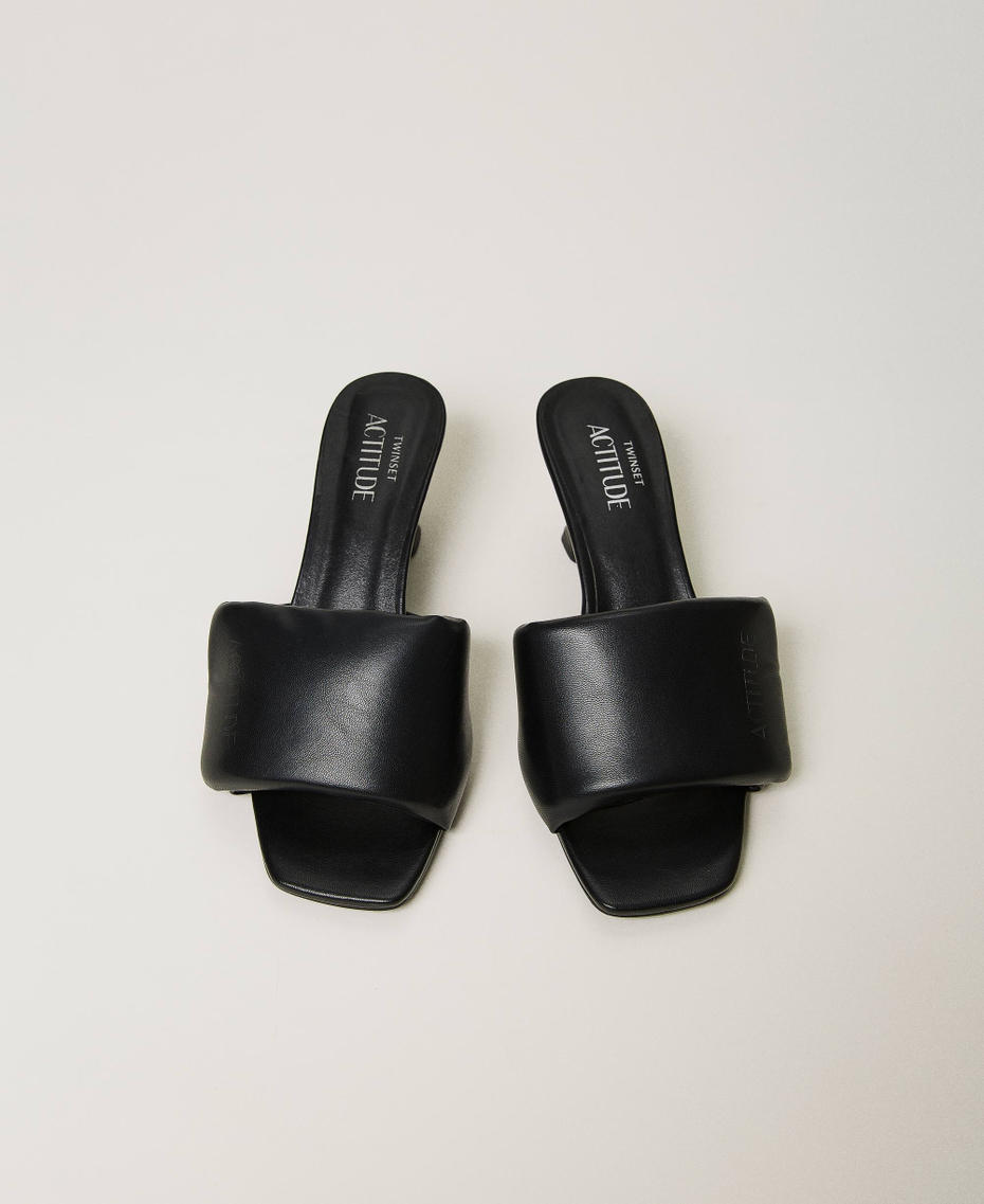 Mules with puffy band