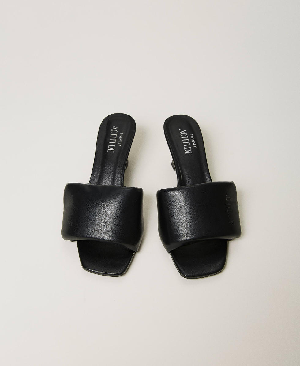 Mules with puffy band
