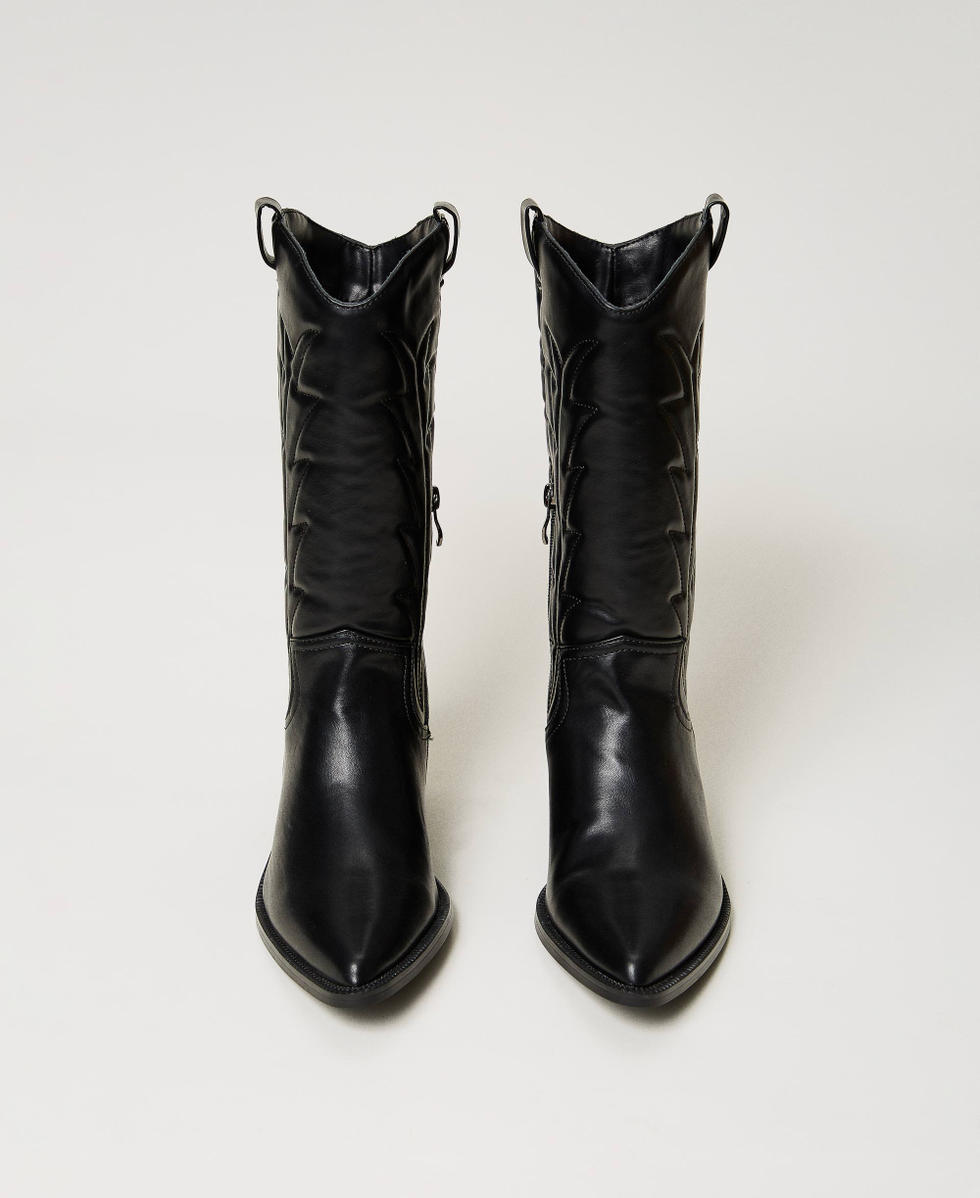 Stivali texani con ricamo Donna Nero TWINSET Milano