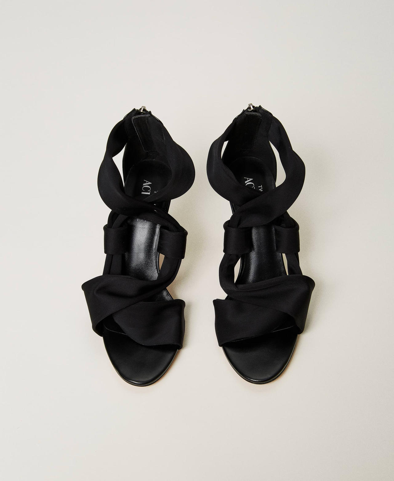 Sandali alti con fasce Donna Nero TWINSET Milano