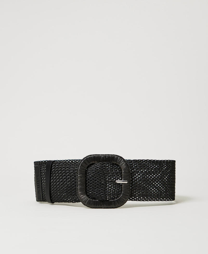 Raffia-like woven belt