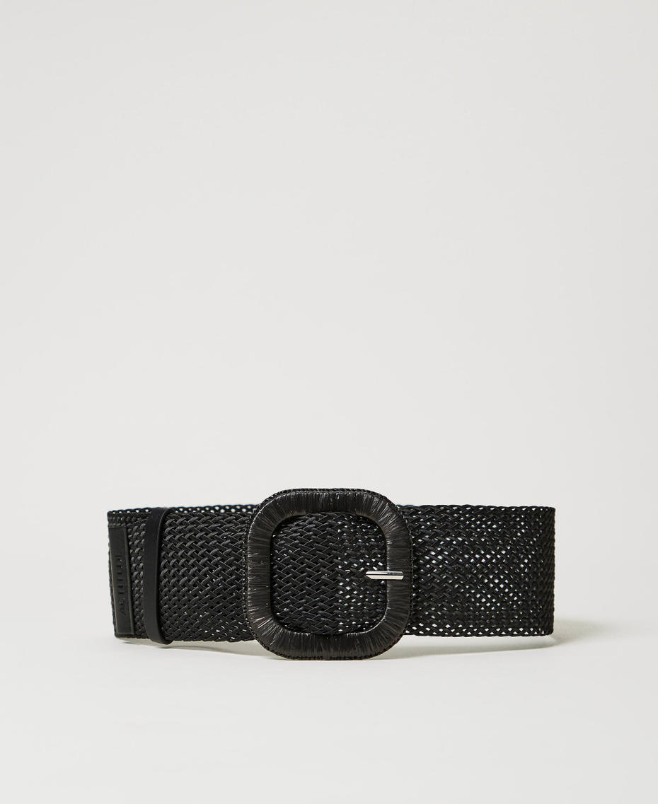 Raffia-like woven belt Black Woman 241AO5030_00006_01