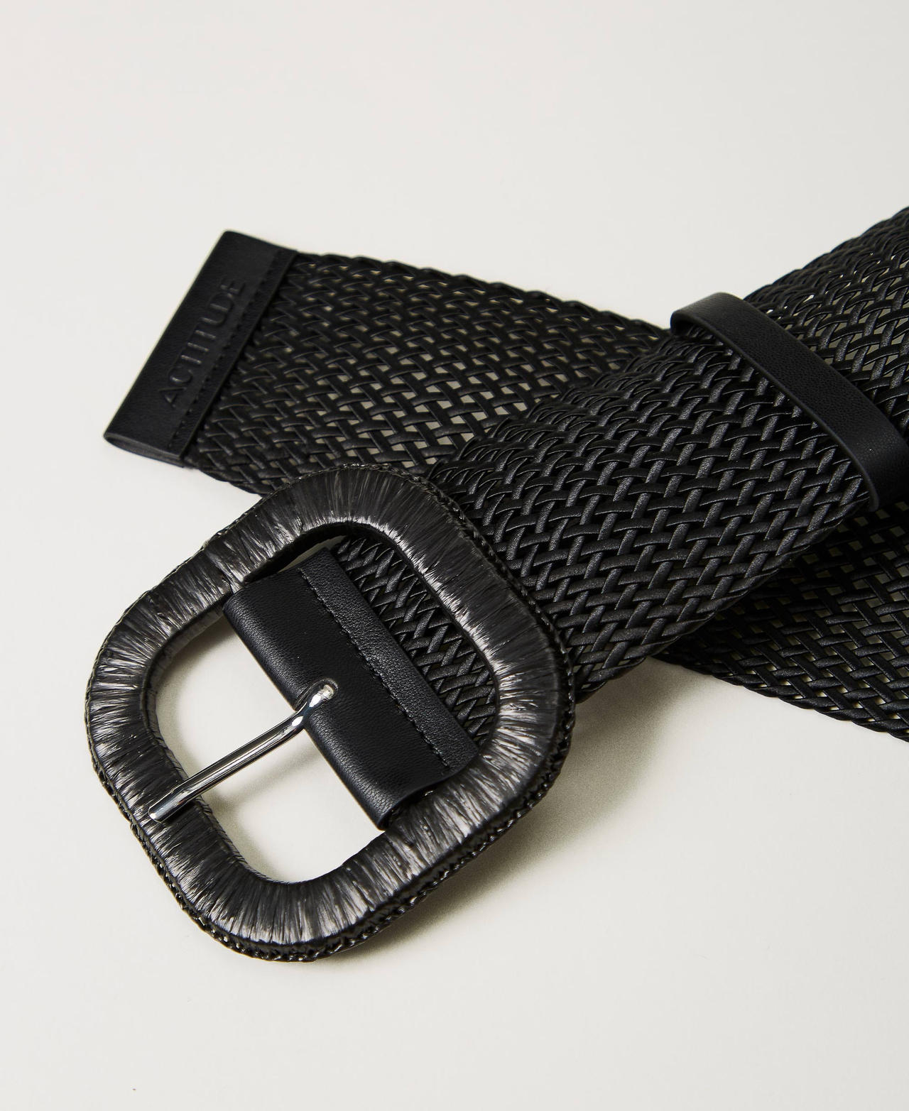 Raffia-like woven belt Black Woman 241AO5030_00006_02