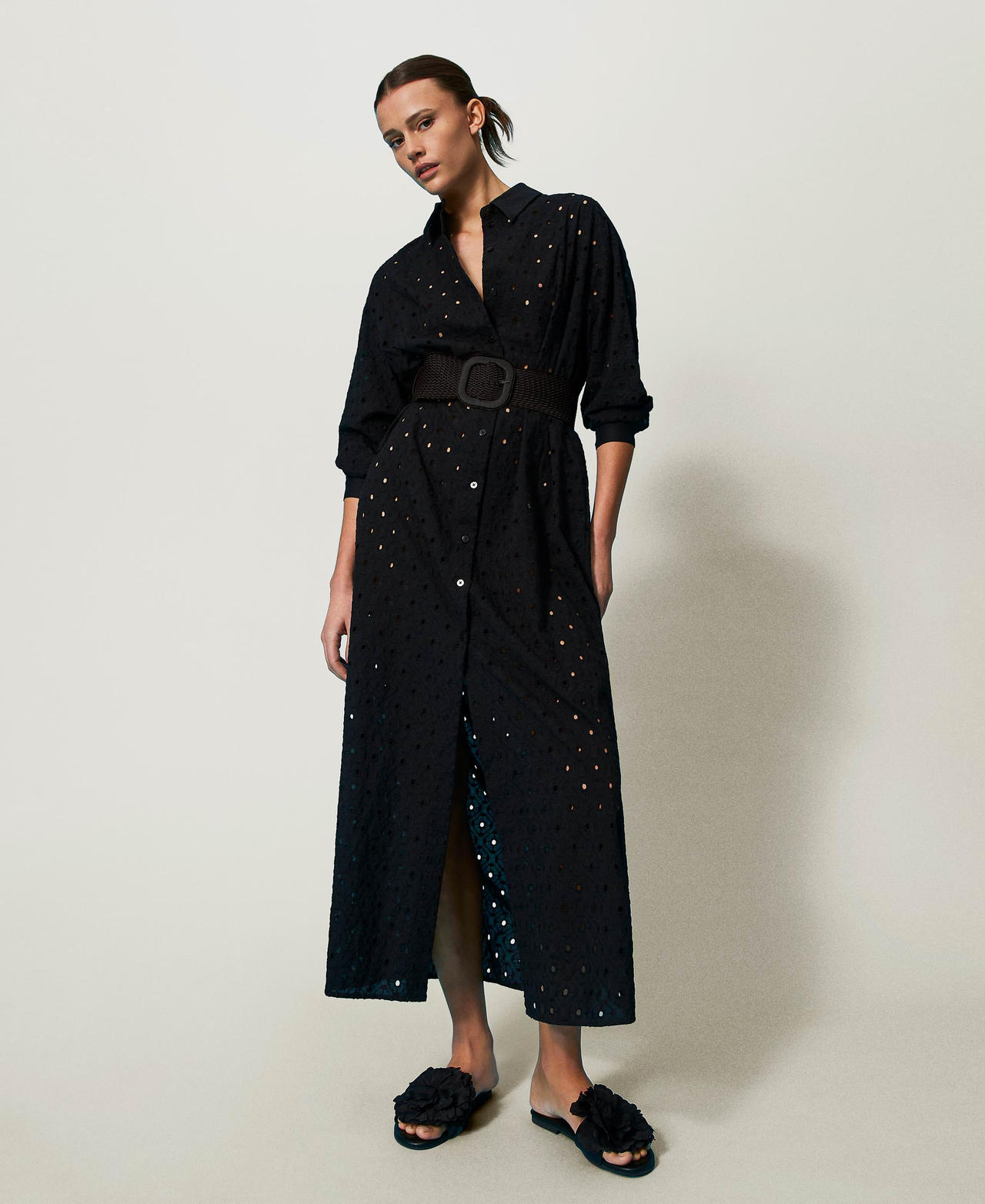 Raffia-like woven belt
