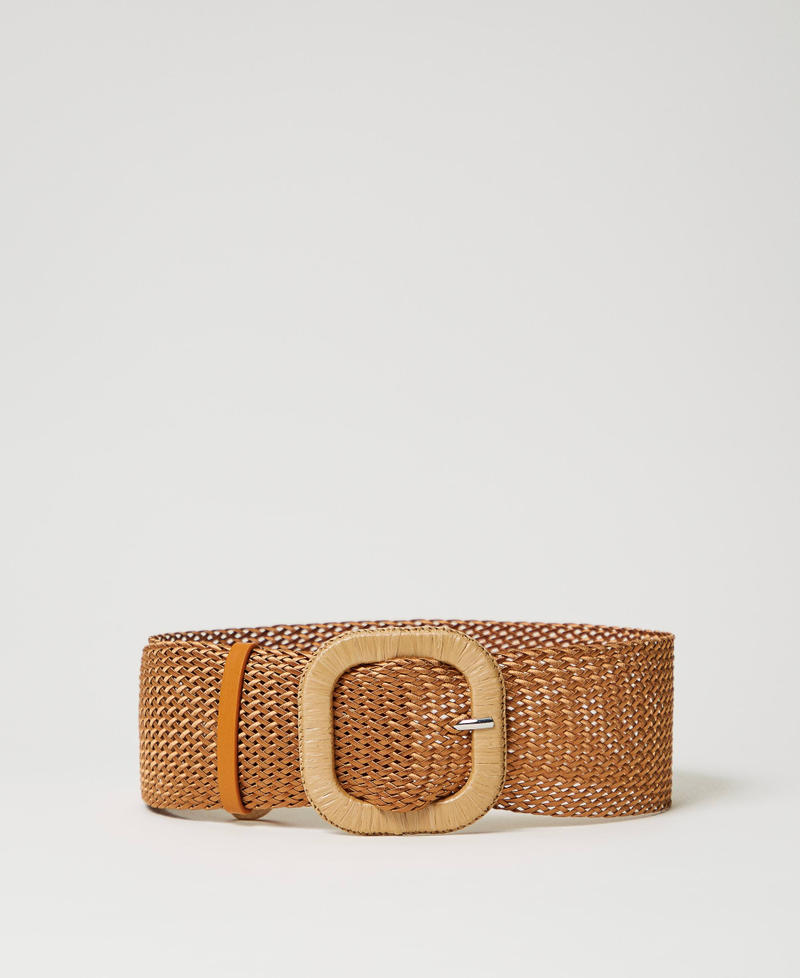 Raffia-like woven belt &ldquo;Medal Bronze&rdquo; Brown Woman 241AO5030_11515_01