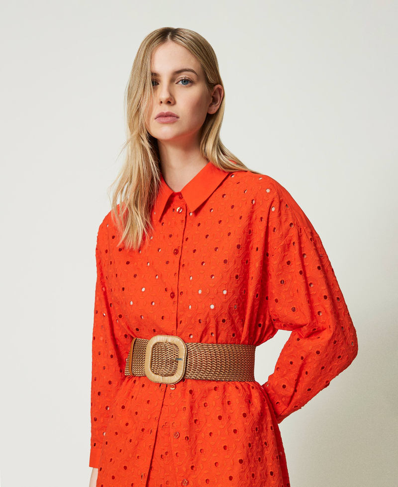 Raffia-like woven belt &ldquo;Medal Bronze&rdquo; Brown Woman 241AO5030_11515_S0