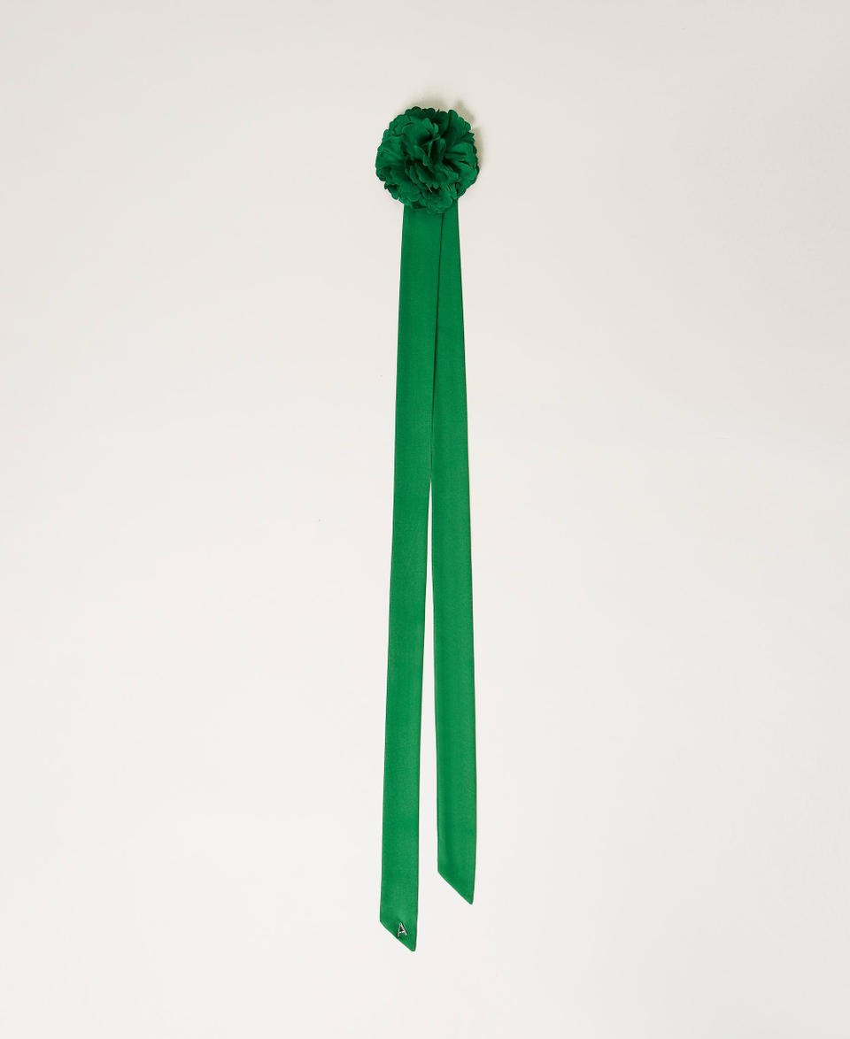 Sciarpa con fiore Verde "Fern Green" Donna 241AO5040_11512_01