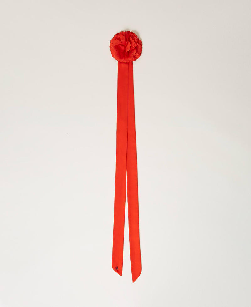 Sciarpa con fiore Rosso "Scarlet Ibis" Donna 241AO5040_11514_01