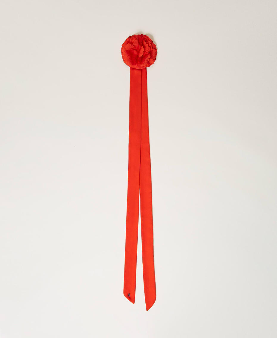 Sciarpa con fiore Rosso "Scarlet Ibis" Donna 241AO5040_11514_01