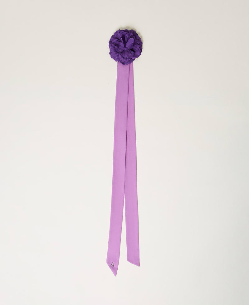 Шарф с цветком Двухцветный Фиолетовый "Лаванда" / Луговая Фиалка женщина 241AO5040-01