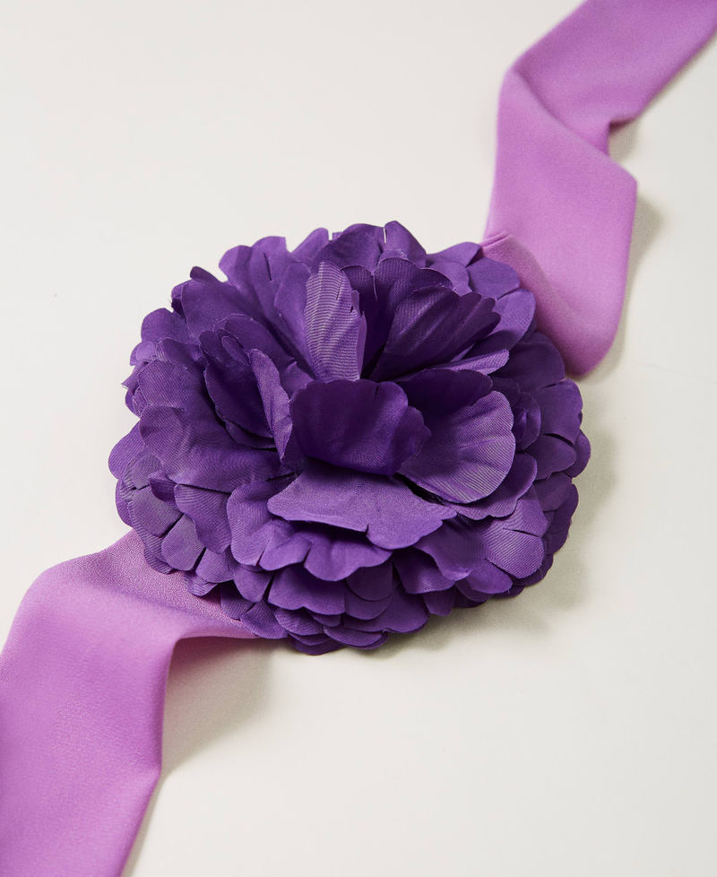 Schal mit Blume Zweifarbig Lavendellila / Meadow Violet Frau 241AO5040-02