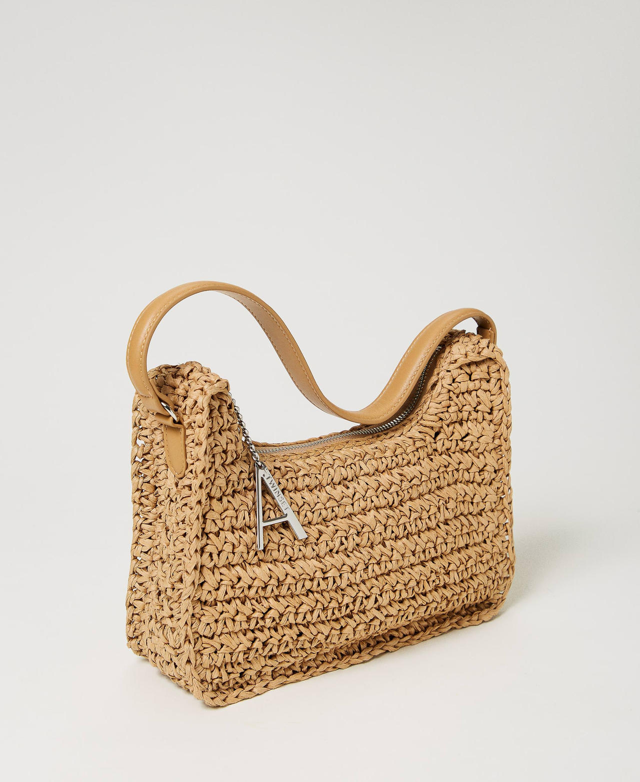 Borsa hobo in rafia Donna, Giallo | TWINSET Milano