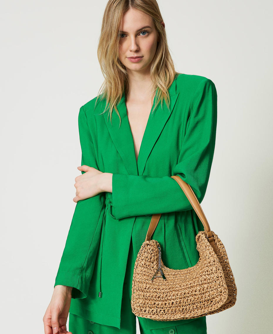 Raffia hobo bag