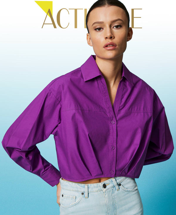 Camicia cropped con arricciatura