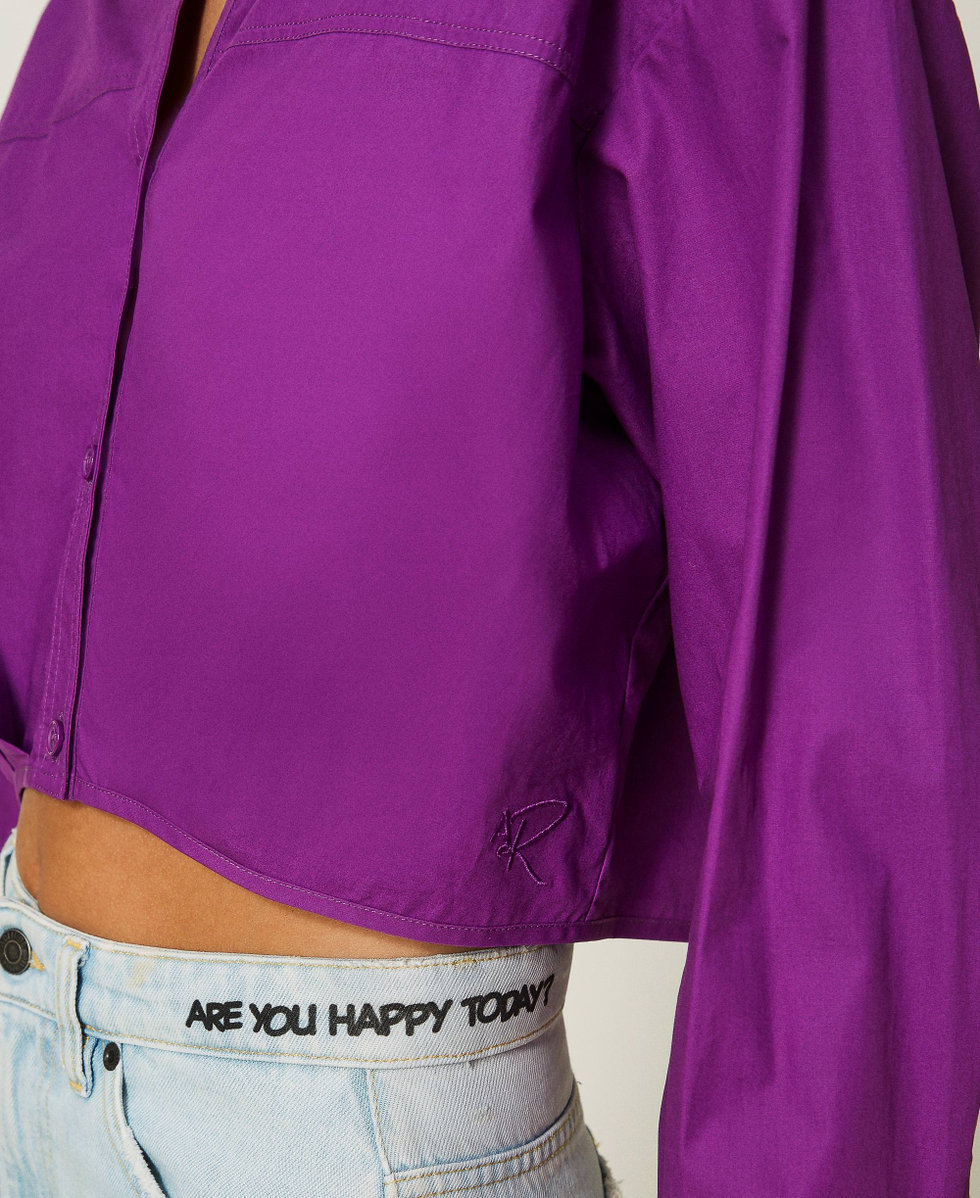 Chemise cropped avec fronce