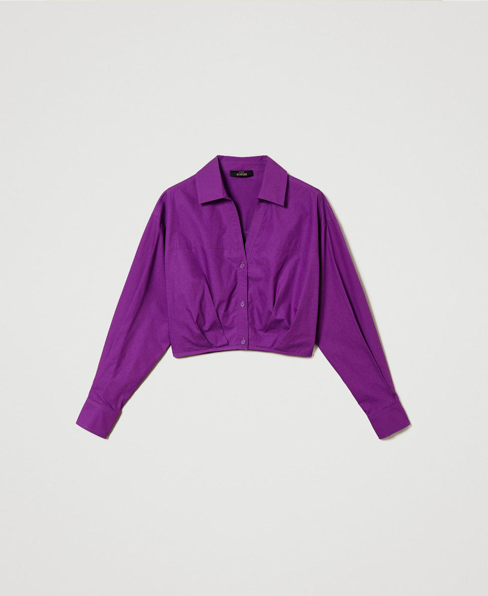 Chemise cropped avec fronce