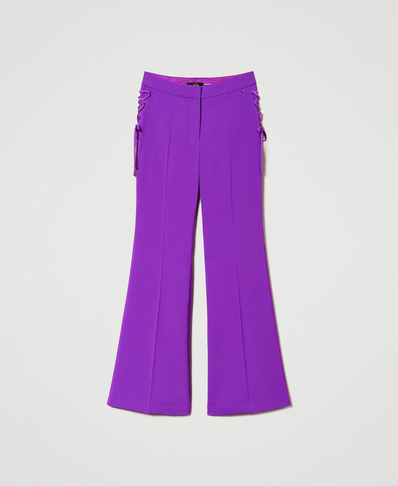 Flared trousers with drawstring "Sparkling Grape" Purple Woman 241AP2062-0S