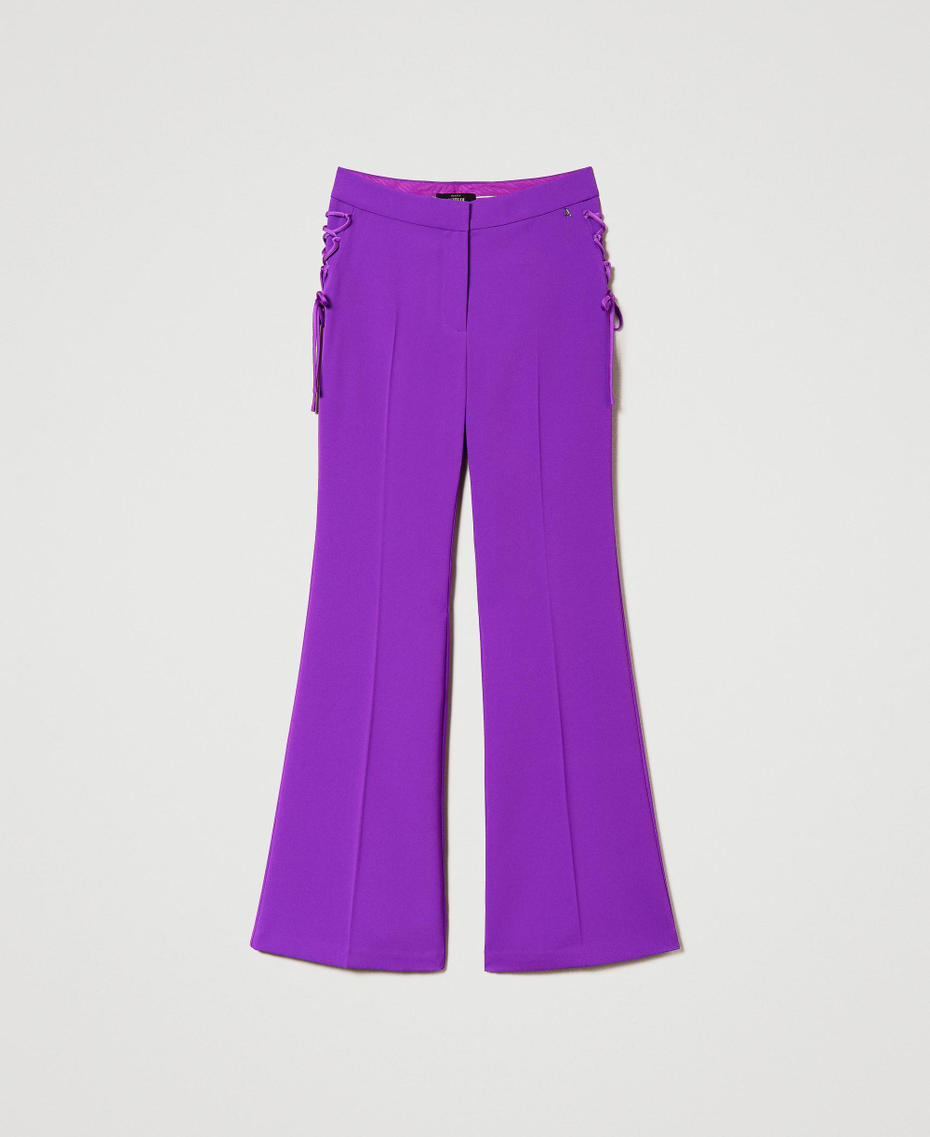 Flared trousers with drawstring "Sparkling Grape" Purple Woman 241AP2062_11253_S0