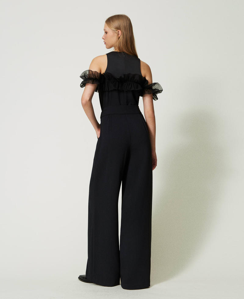 Jumpsuit with tulle ruffles