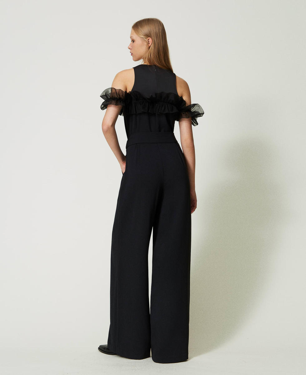 最新デザインの Jumpsuit with Milano TWINSET | Black Woman, ruffles tulle トップス