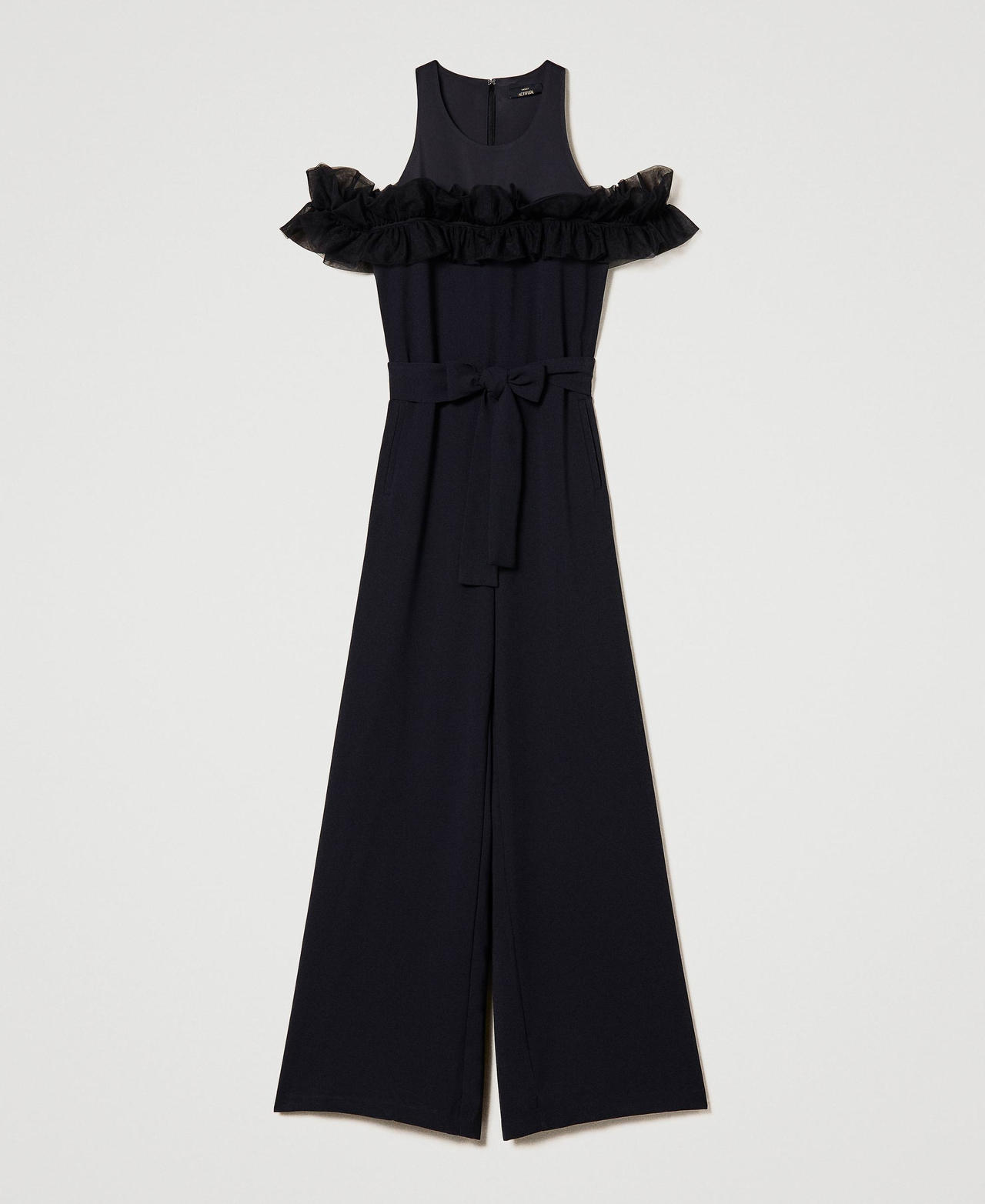Jumpsuit with tulle ruffles