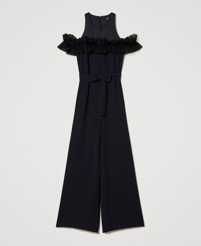 Jumpsuit with tulle ruffles