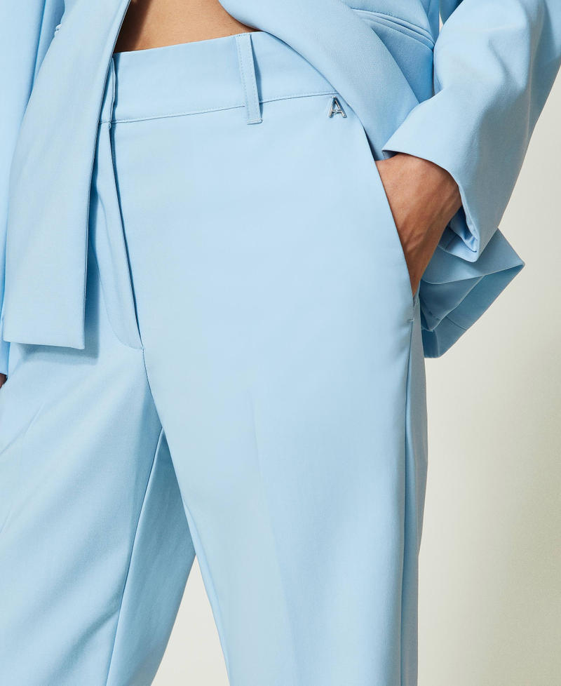 Расклешенные брюки из технической ткани Голубой "Прозрачный Синий" женщина 241AP2072-04