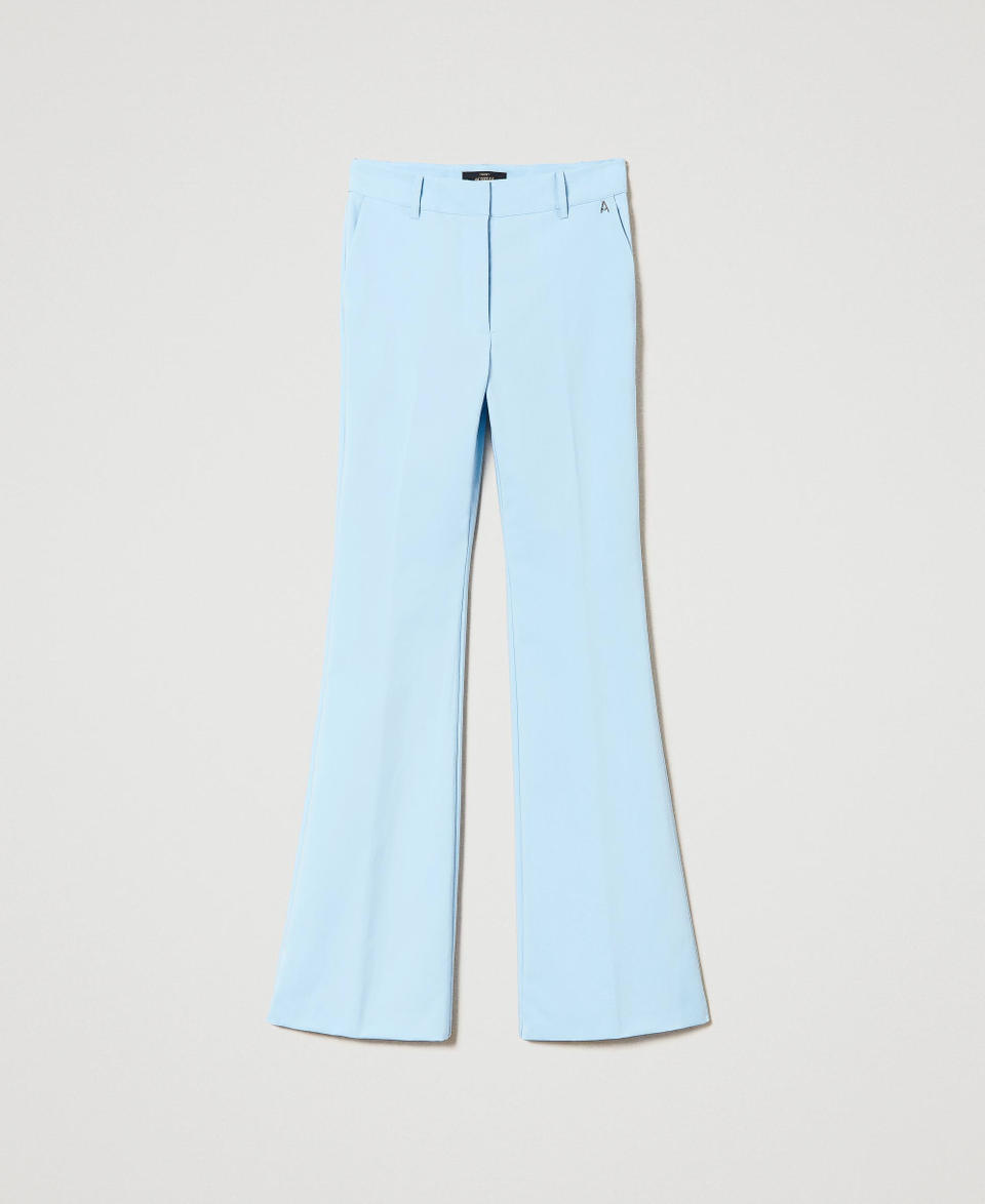 Flare-Hose aus technischem Gewebe „Airy Blue“-Azur Frau 241AP2072_11256_0S