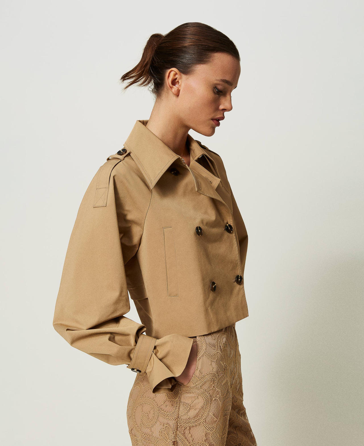 Gabardine trench jacket "Ginger” Brown Woman 241AP2080-02