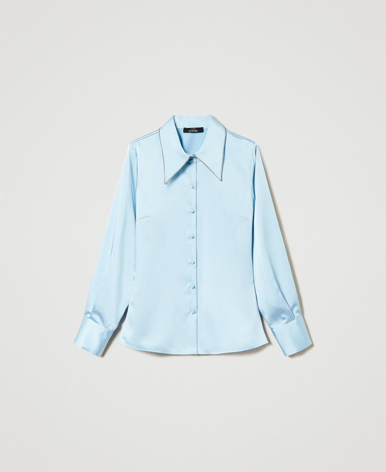 Camicia in satin con strass