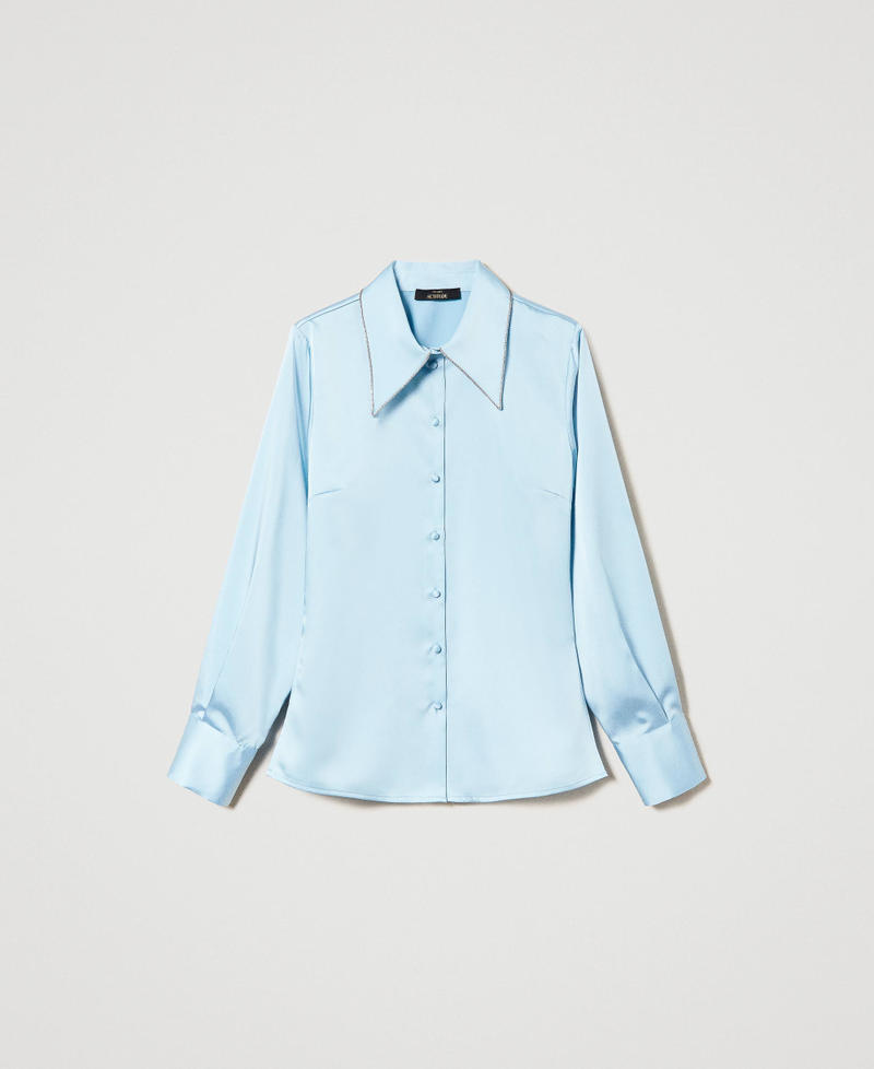Chemise en satin avec strass
