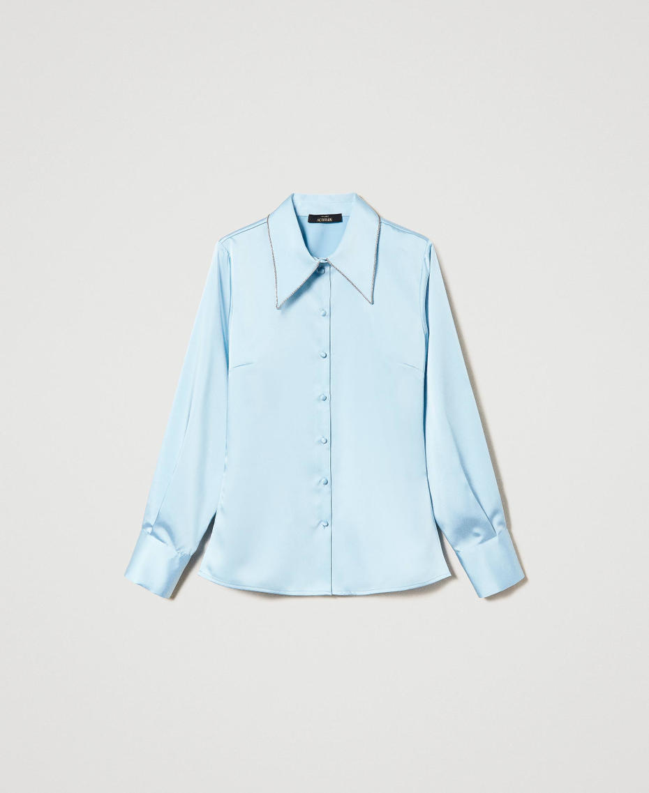 Chemise en satin avec strass
