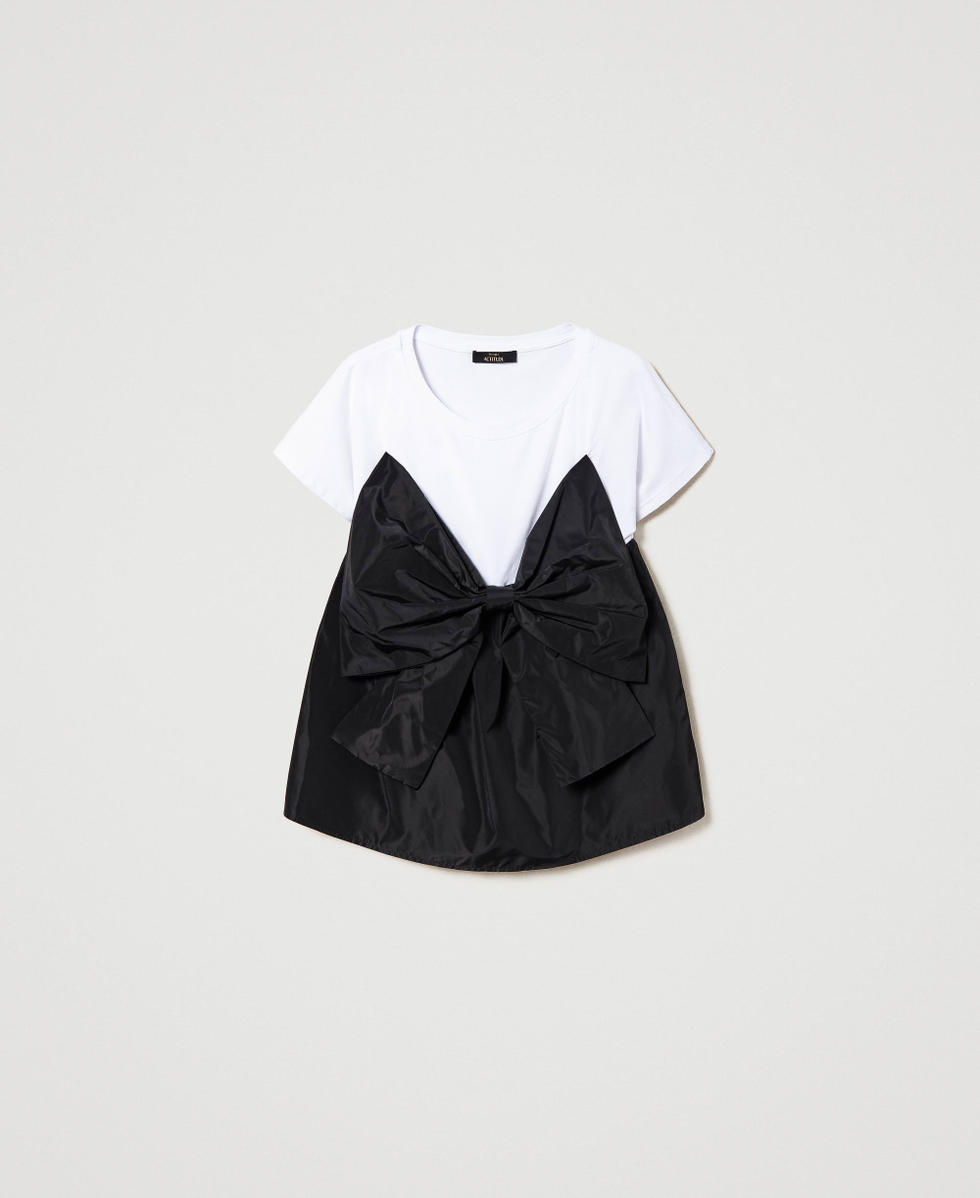 T-shirt with taffeta bow
