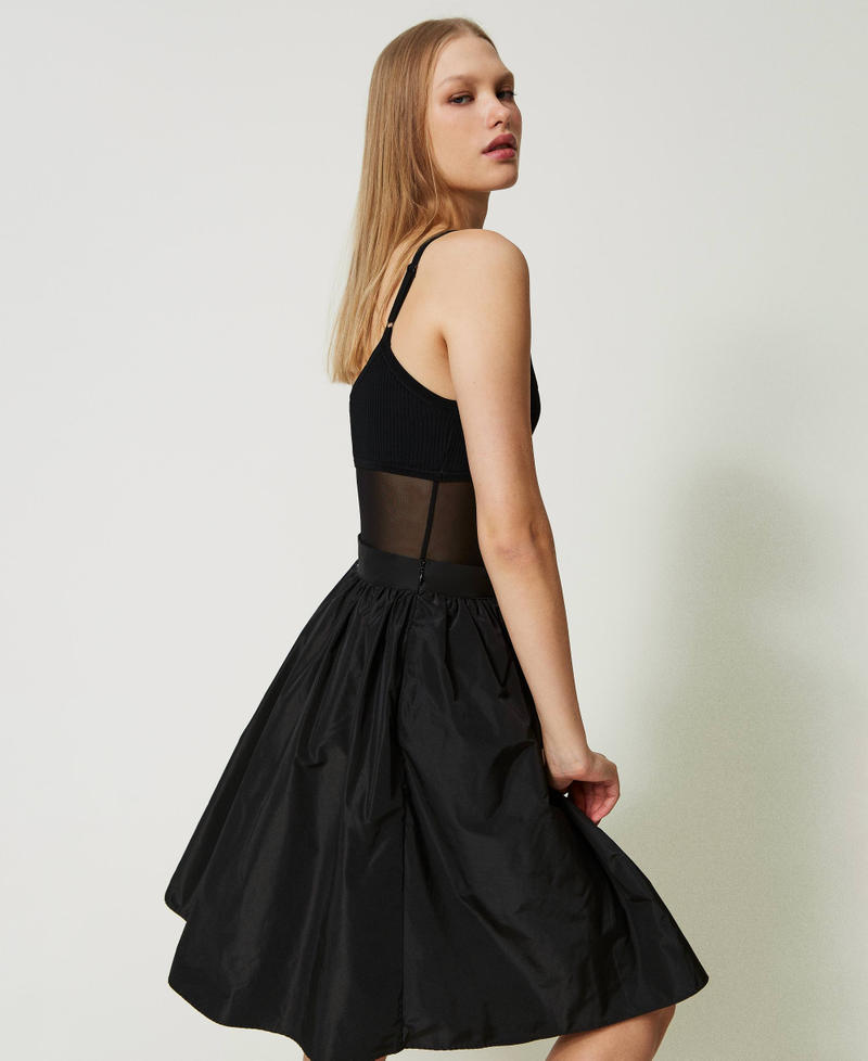 Taffeta miniskirt with bow Black Woman 241AP2121-03