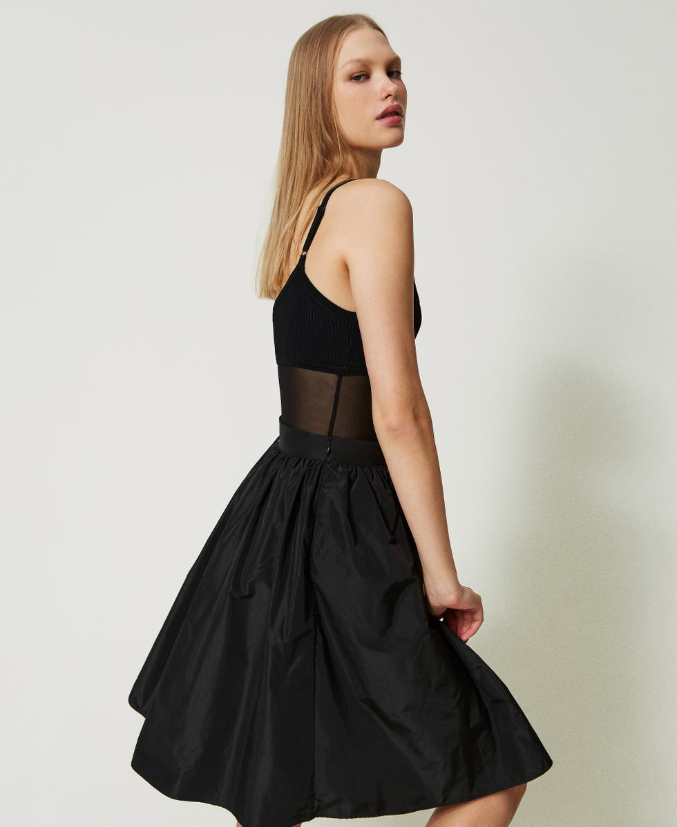 Mini jupe en taffetas avec n ud Femme Noir TWINSET Milano