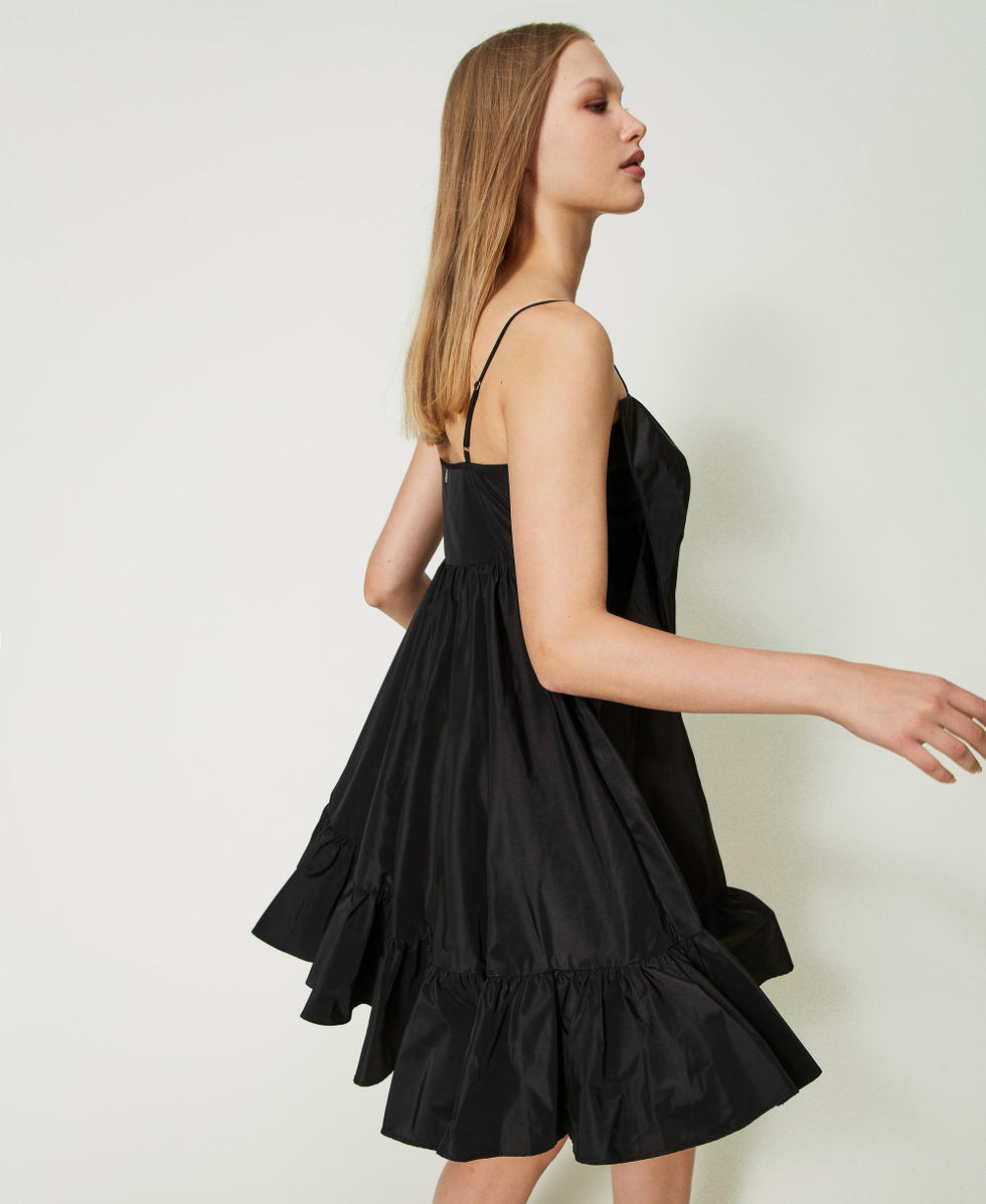 Taffeta dress with bow