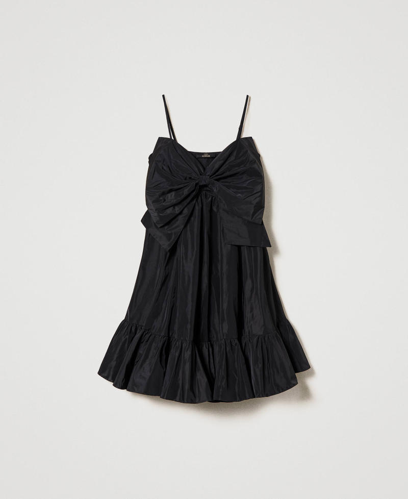 Taffeta dress with bow Black Woman 241AP2123-0S