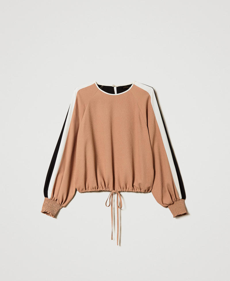 Blouse made from crêpe de Chine with recycled polyester