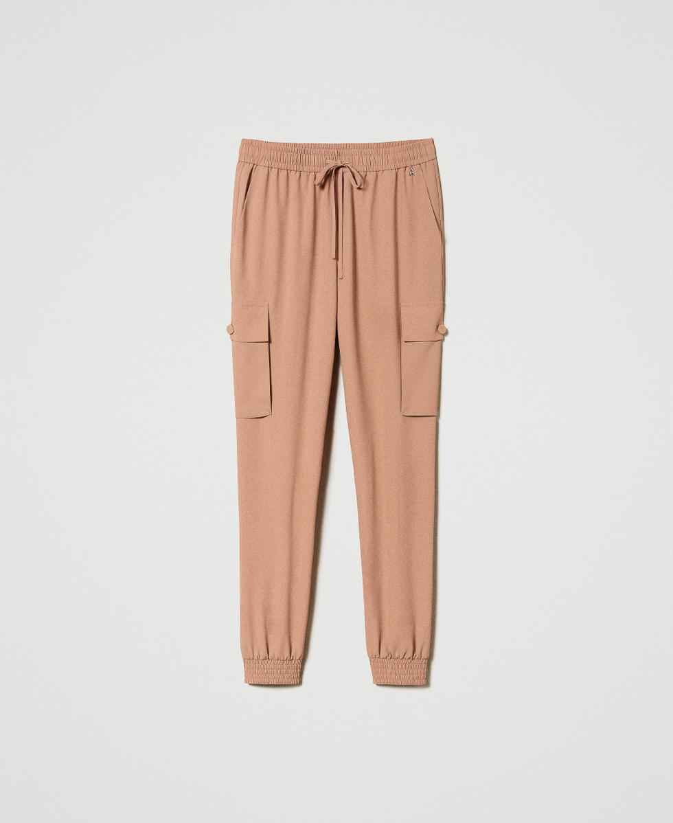 Cr&ecirc;pe de Chine Joggers with recycled polyester