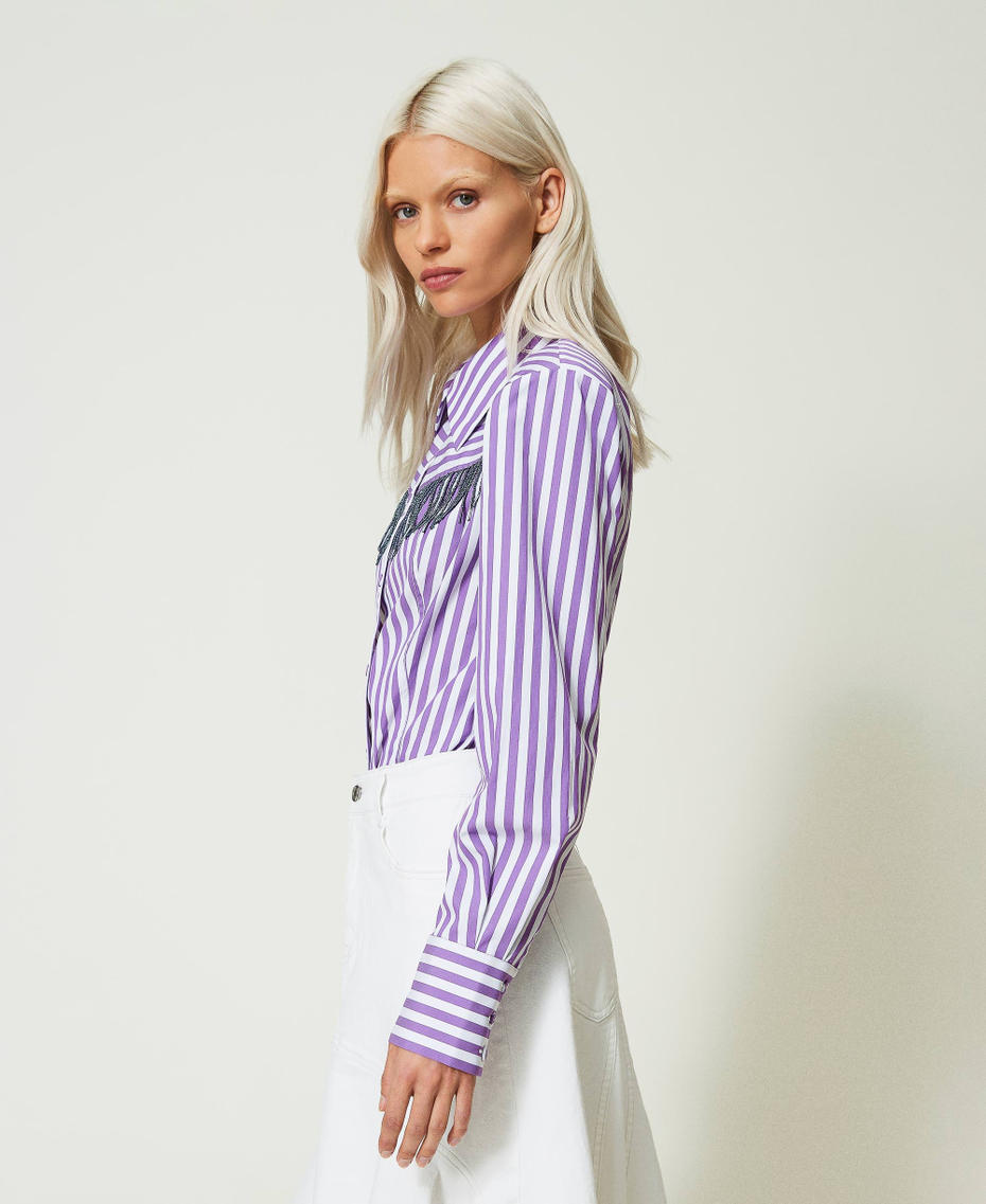 Camicia a righe con cotone organico