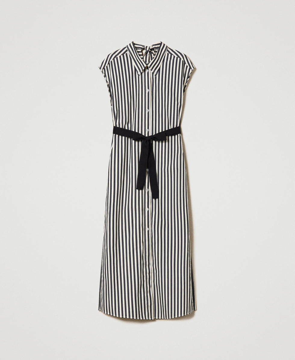 Vestito a righe bianco e nero lungo store