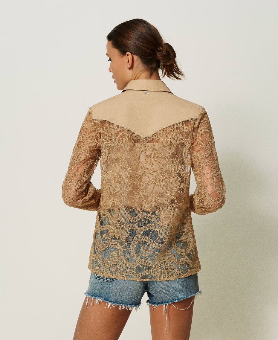 Embroidered organza shirt "Ginger” Brown Woman 241AP2290_11257_04