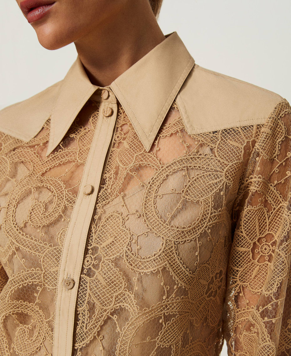 Embroidered organza shirt