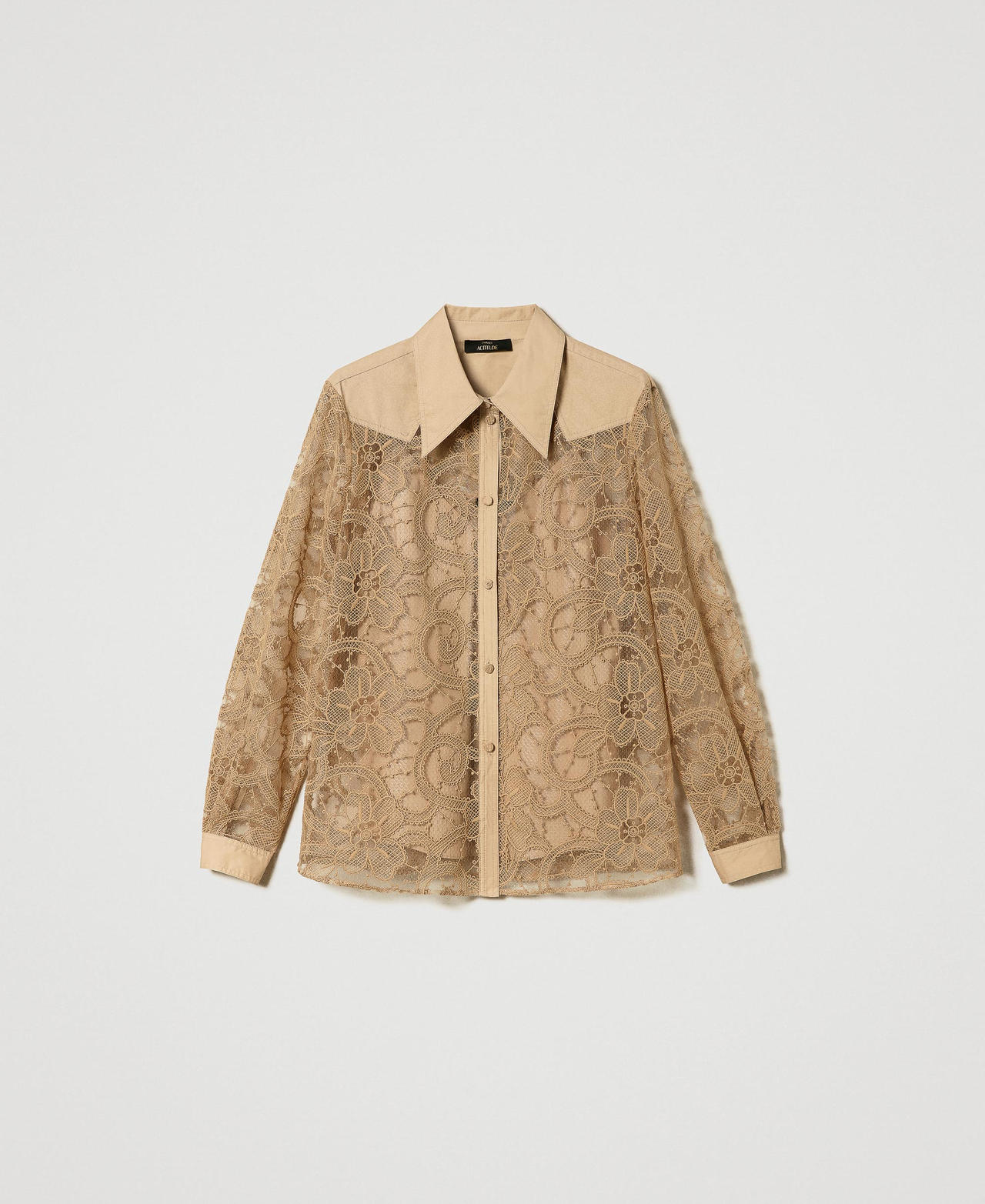 Embroidered organza shirt