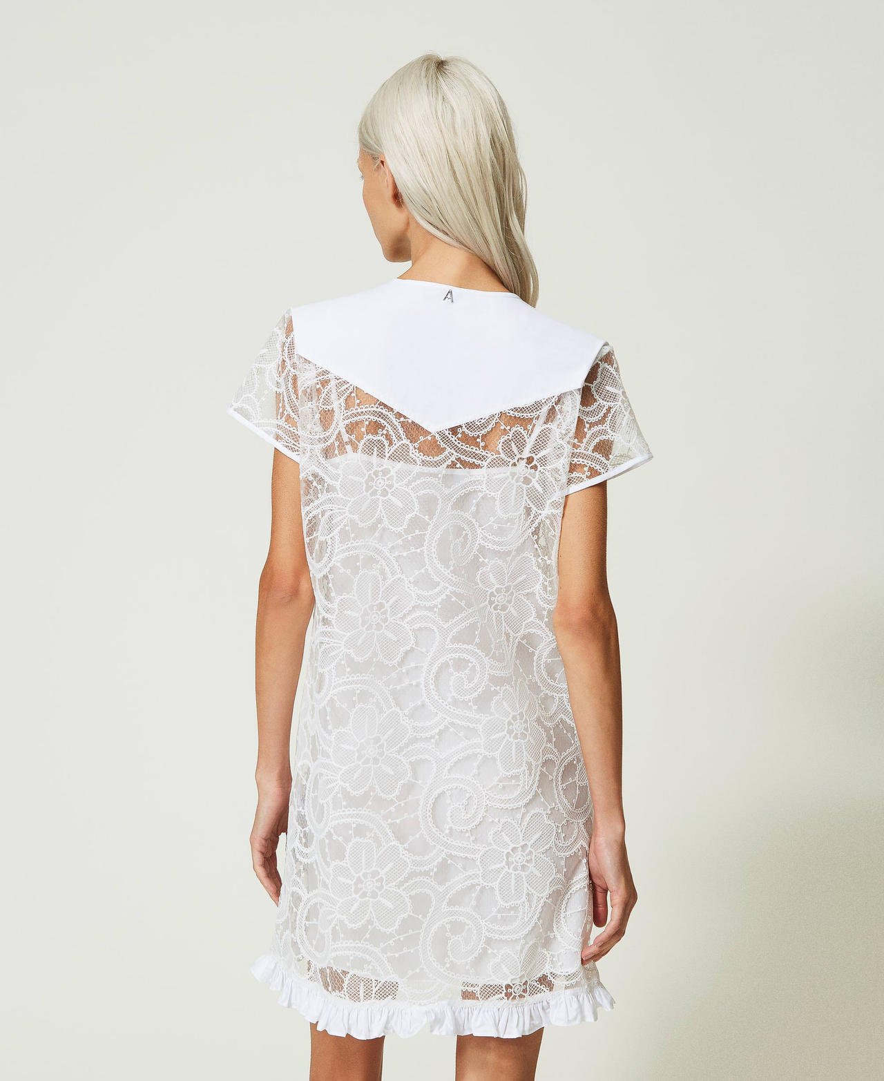Короткое платье из органзы с вышивкой Белый "Papers" женщина 241AP2292-03