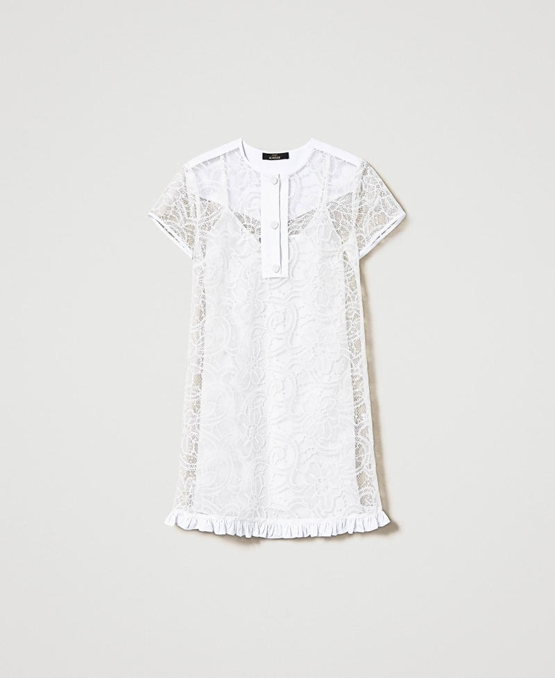 Robe courte en organza brodé