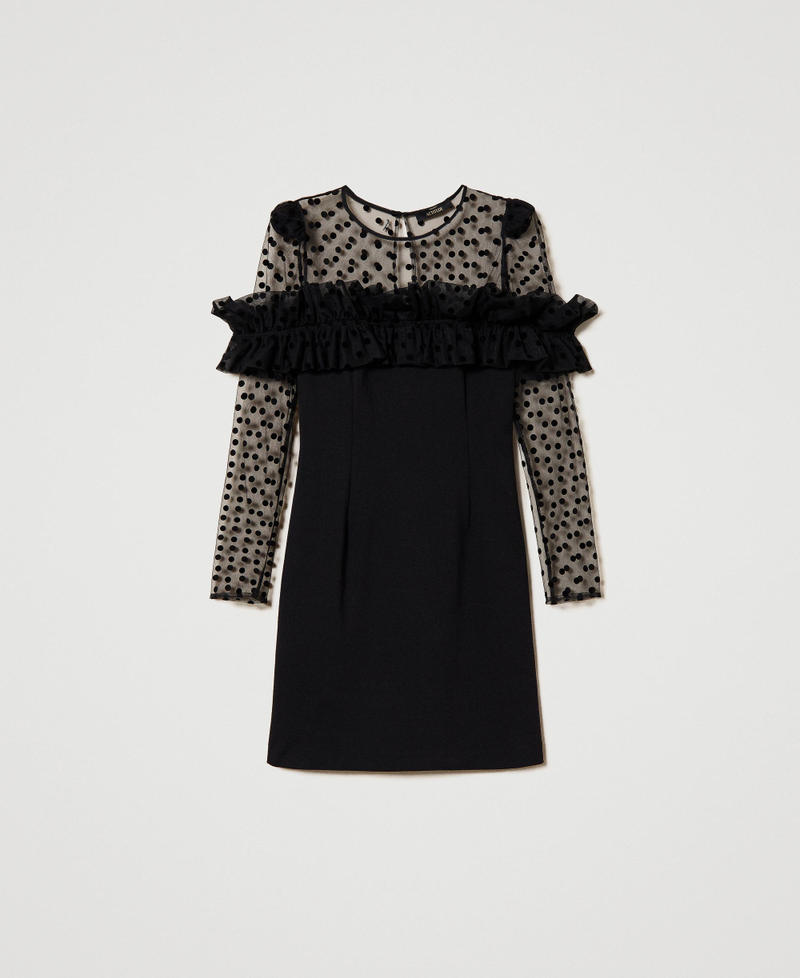 Short flocked tulle dress