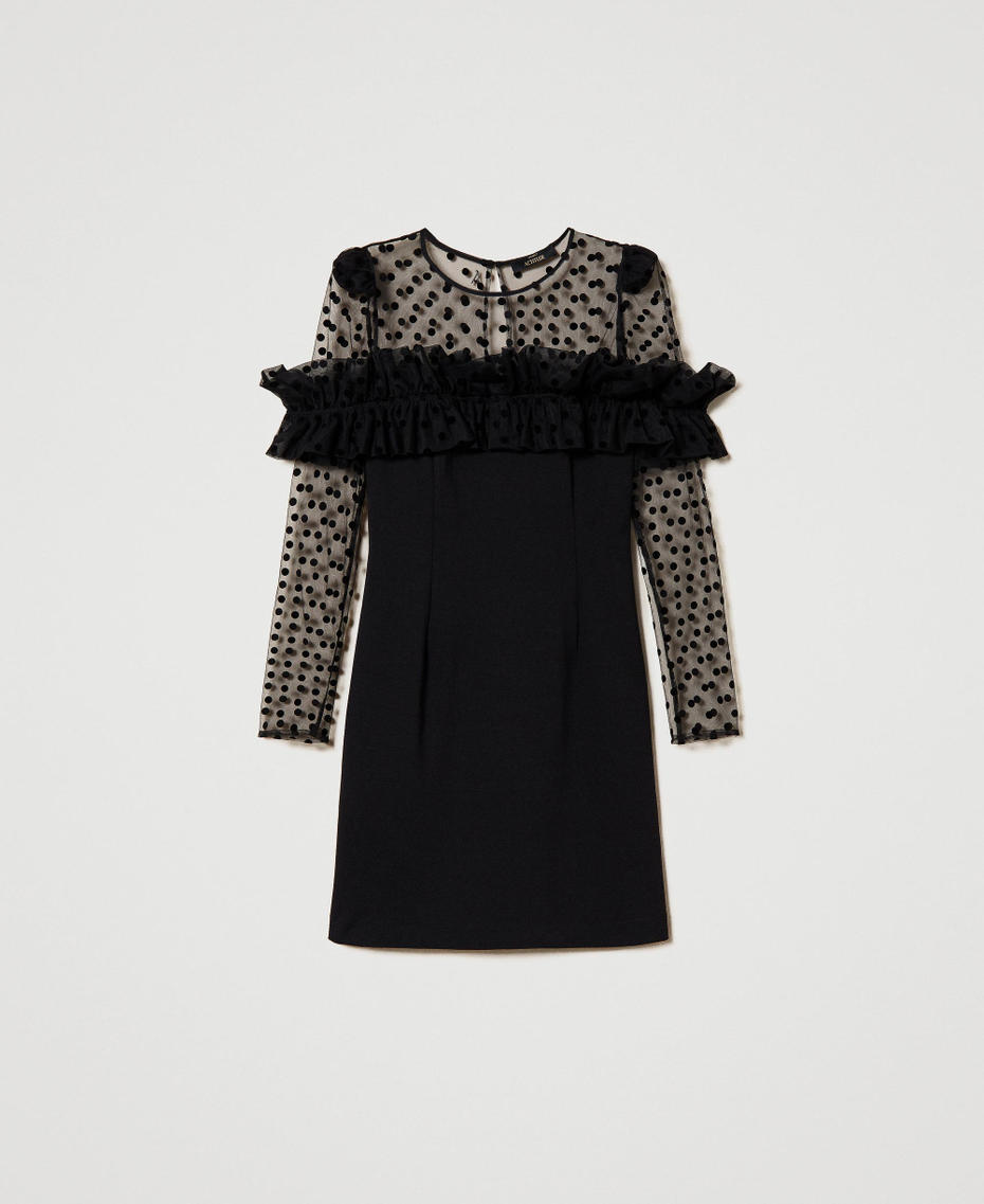 Short flocked tulle dress