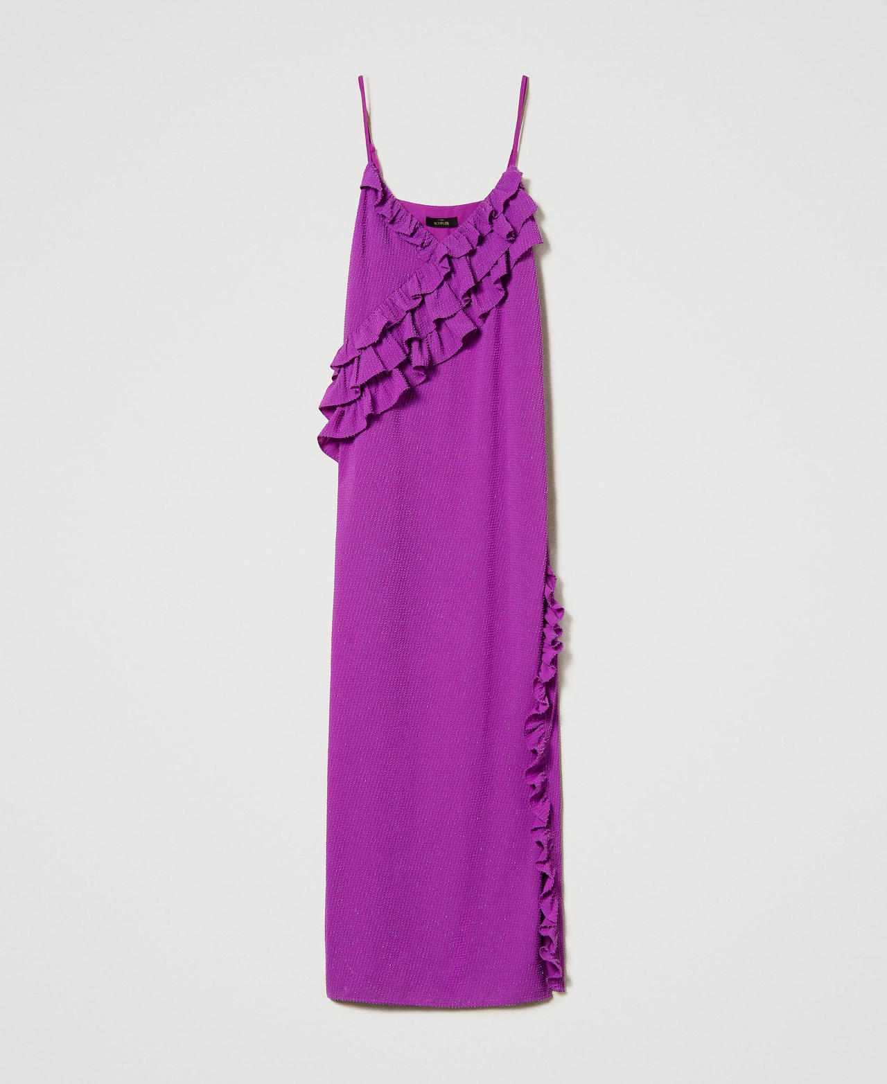 Long fil coupé crêpe slip dress